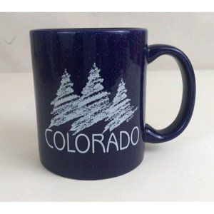 M Ware Blue & White Colorado Souvenir 3.75" Coffee Cup Mug